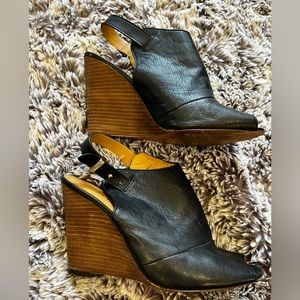 Coach Black Lindsay Wedges  Sz 8